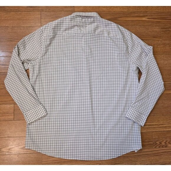 Calvin Klein Mens XL 17-17.5 (34/35) Regular Fit Stretch Wrinkle Free Plaid Gray - Picture 9 of 11